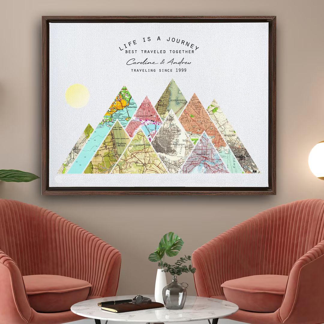 PERSONALIZED ADVENTURE MAP Mountain Wall Art Map Art Custom - Etsy | Etsy (US)