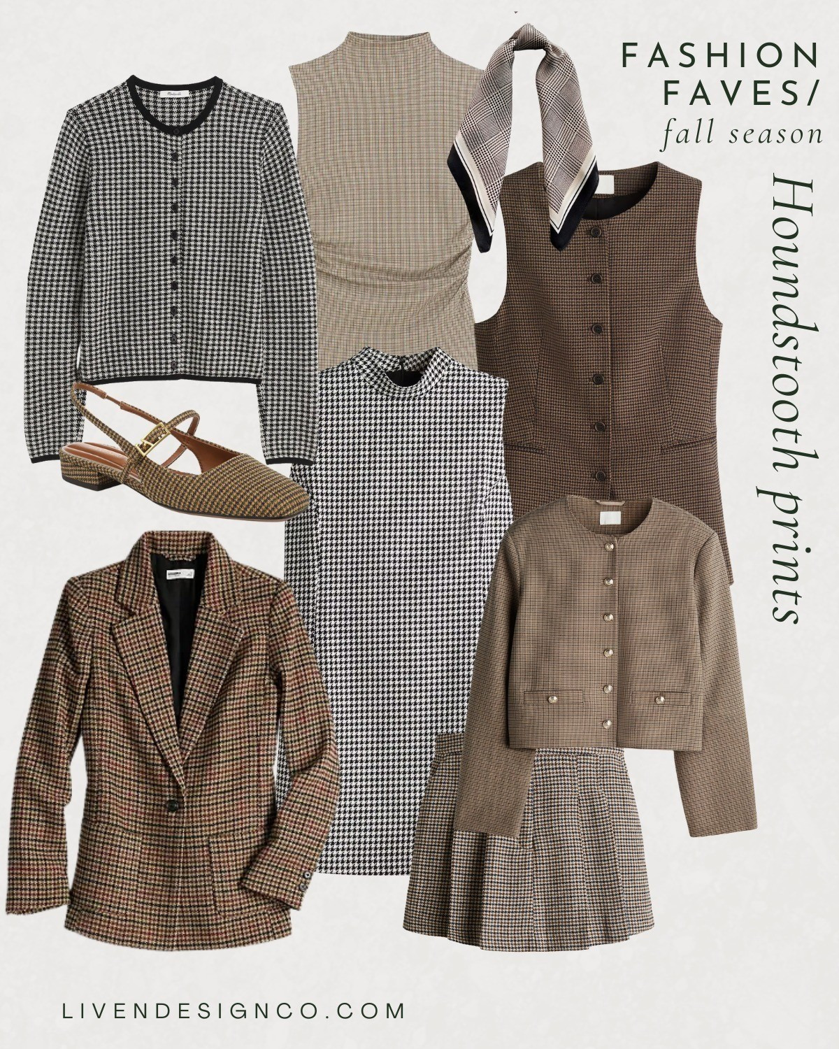 Houndstooth fashion. Fall fashion. Fall style inspiration. Style inspo. Houndstooth skirt. Houndstooth dress. Houndstooth blazer. Houndstooth pants. Houndstooth cardigan. Lady cardigan. Cropped jacket. Houndstooth flats

#LTKootd #LTKFindsUnder100 #LTKSeasonal