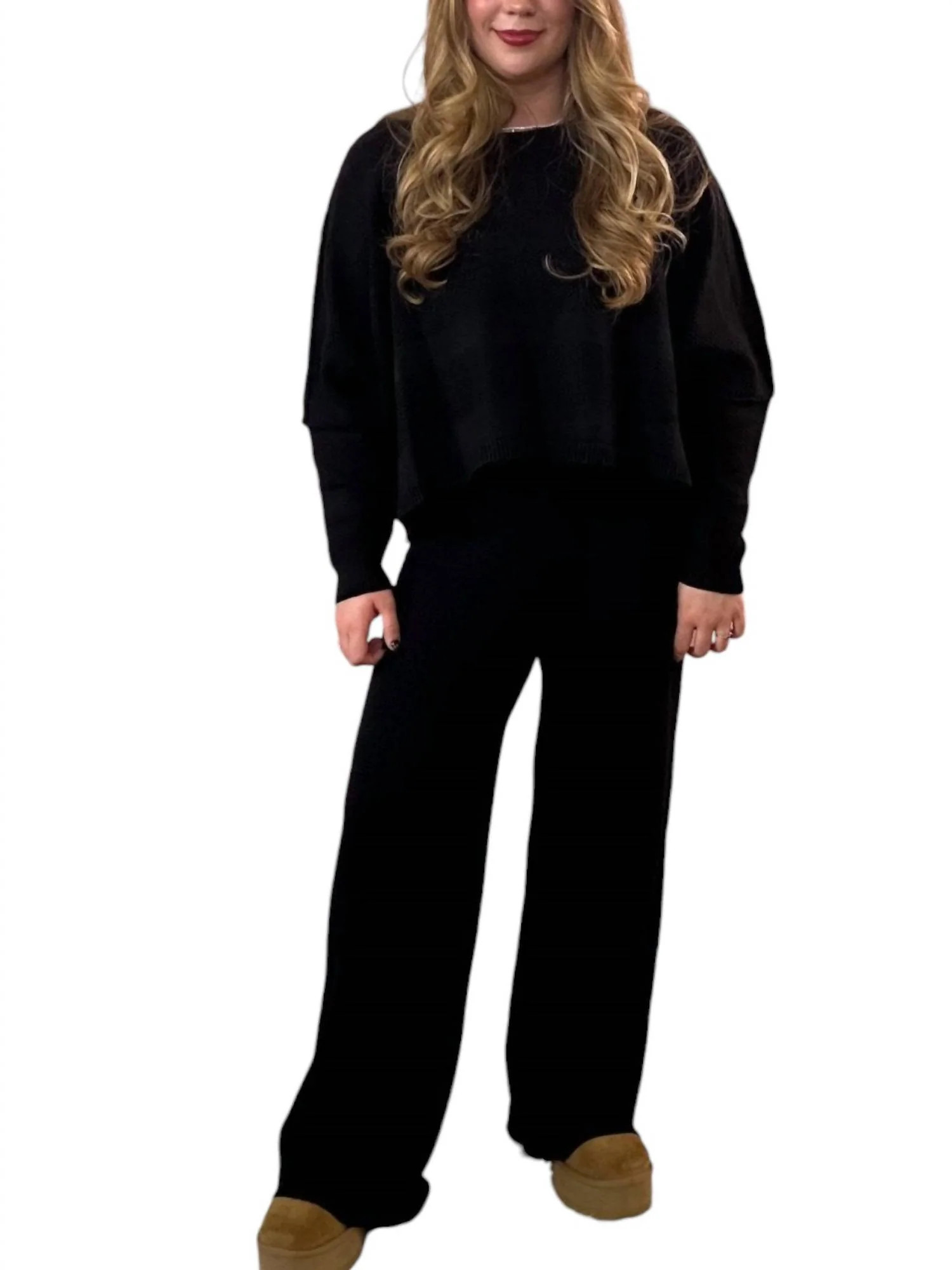 Comfy Sweater Outfit Set In Black | Shop Simon