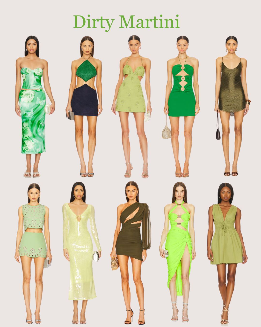 Serving up Dirty Martini vibes for the ultimate bachelorette party! Think sleek satin, sultry greens, and a touch of glam—because a night out with the bride-to-be should be as bold as your cocktail. Cheers to looking chic and celebrating in style! 🫒💚 

#DirtyMartiniBach #BacheloretteStyle #BrideSquadLooks #LTKParty #LTKWedding #LTKBachelorette 

 #LTKFashionMonth #LTKcanada #LTKpartywear