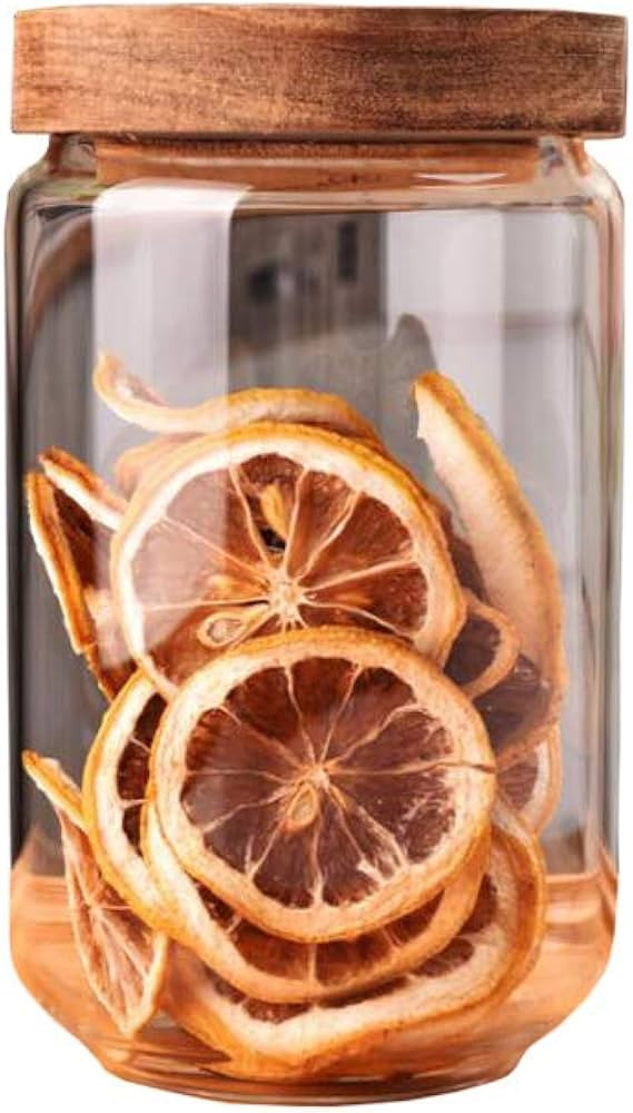 Glass Food Storage Jar 750ml/25oz Clear Glass Canister with Airtight Seal Acacia Wood Lids Kitche... | Amazon (US)
