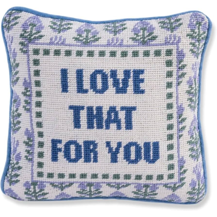 FURBISH Needlepoint Decorative Throw Pillow - Love That for You - 10" x 10" - Small Embroidered A... | Amazon (US)