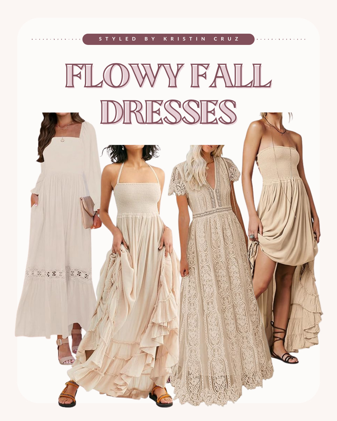 When it comes to photoshoots, movement = magic. 💃 A flowy dress creates instant depth and dimension in your pictures—way better than stiff or clingy fabrics. Think twirls in the meadow, wind-swept moments at the beach, and that gorgeous motion blur your photographer will love. ✨
 

#LTKStyleTip #LTKFamily #LTKSeasonal