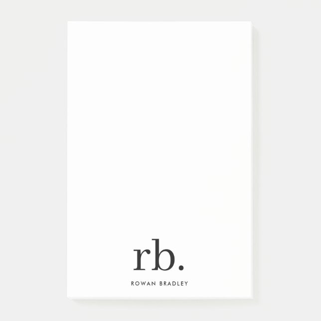 Monogram Stylish Modern Minimalist Trendy Post-it Notes | Zazzle