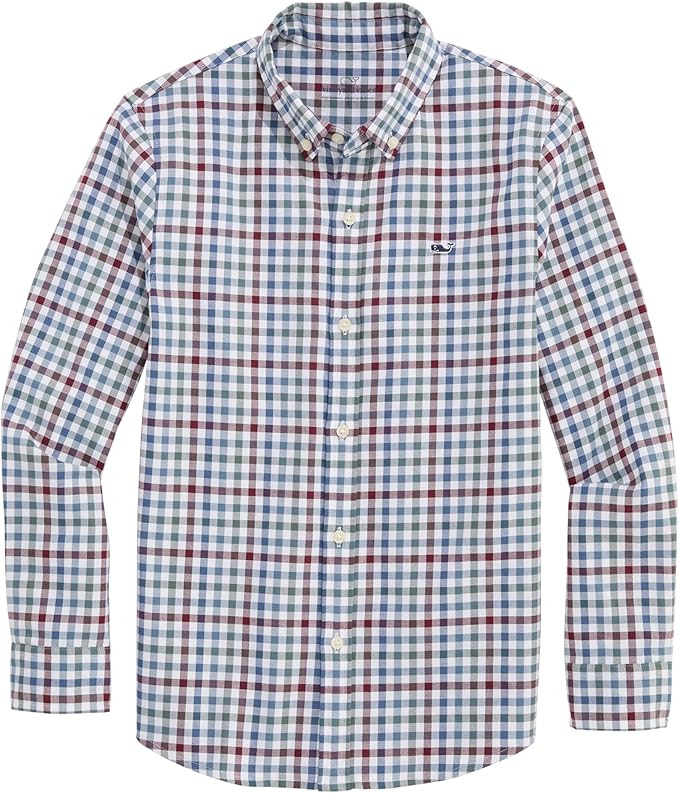 vineyard vines Boys' Monomoy Tattersall Oxford Shirt | Amazon (US)