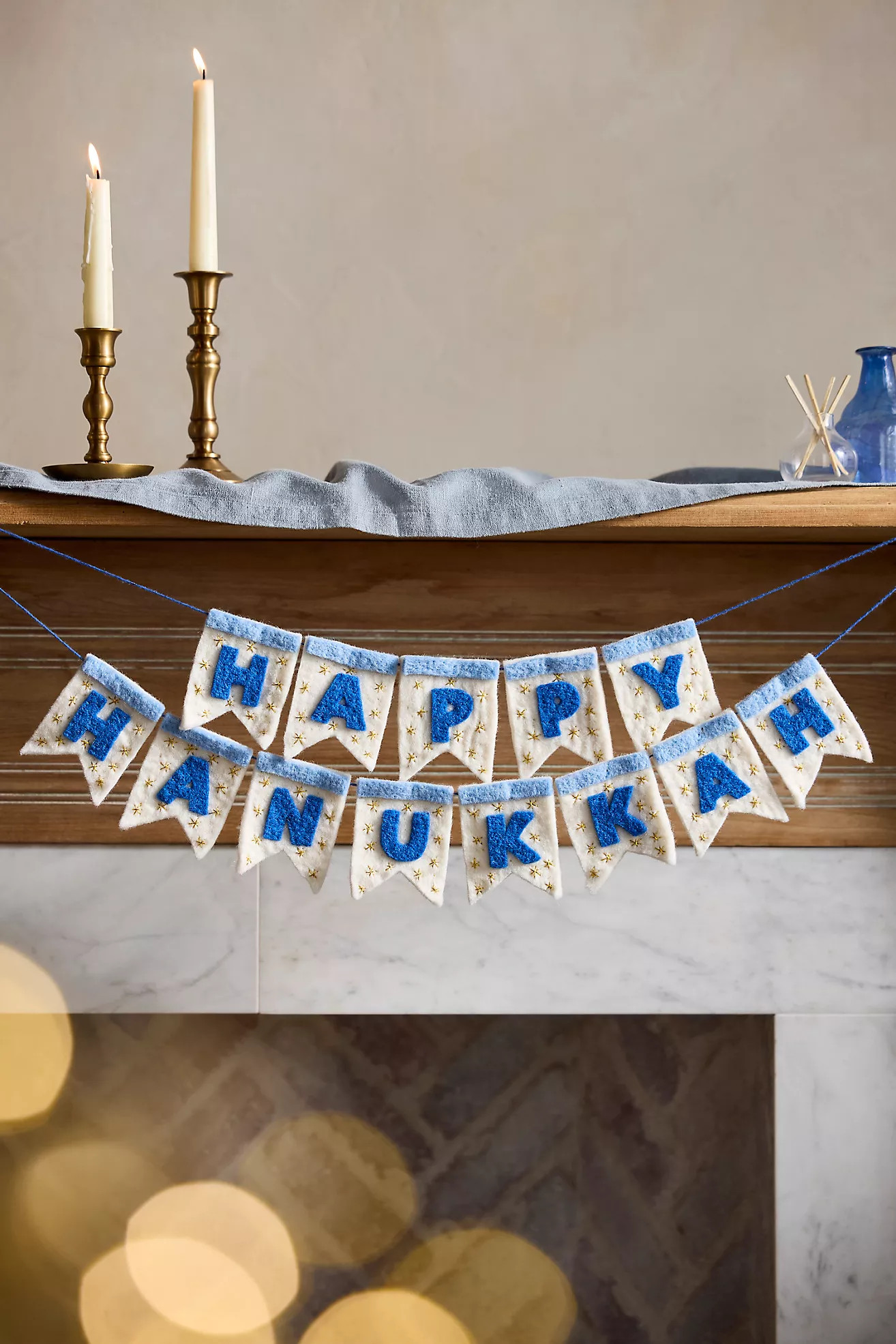 Happy Hanukkah Felt Garland | Anthropologie (US)