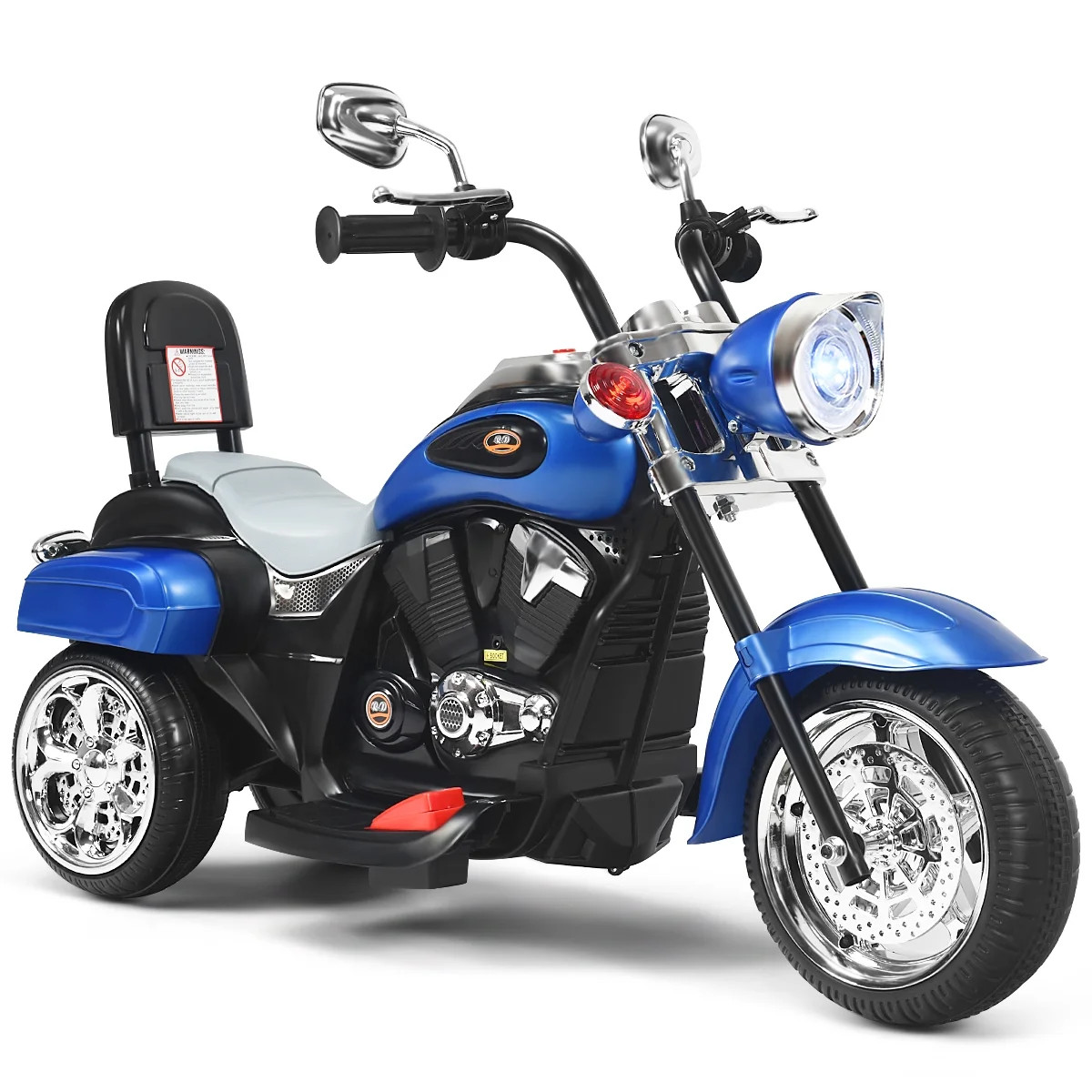 Costway 3 Wheel Kids Ride On Motorcycle 6V Battery Powered Electric Toy Blue - Walmart.com | Walmart (US)