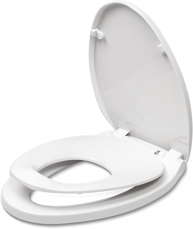 2-in-1 Elongated Toilet Seat with Magnetic Toddler Seat, Slow Close | Amazon (US)