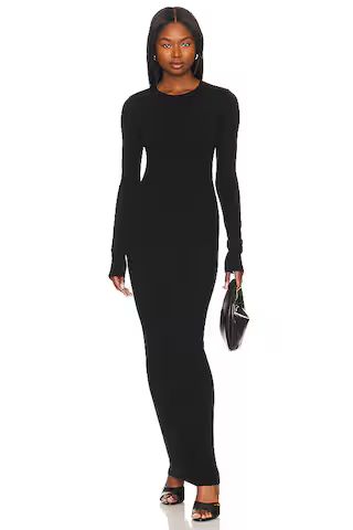 COTTON CITIZEN Verona Crewneck Maxi Dress in Jet Black from Revolve.com | Revolve Clothing (Global)