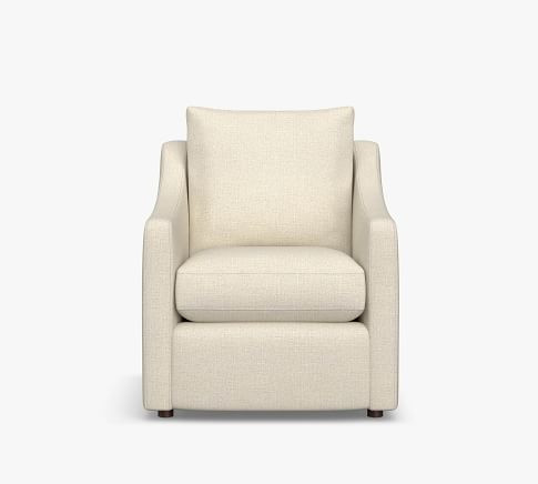 Ayden Slope Arm Upholstered Swivel Glider | Pottery Barn (US)