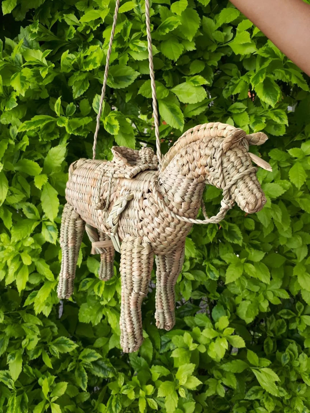 Mexican Straw Woven Bag, Horse Wicker Bag, Mexico Rattan Bag, Mexican Straw Basket, Vintage Wicke... | Etsy (US)