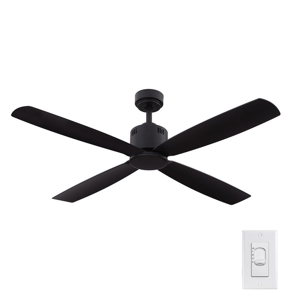 Kitteridge 52 in. Indoor Matte Black Ceiling Fan | The Home Depot