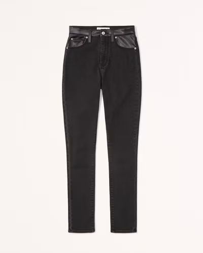 Mixed Fabric High Rise Super Skinny Ankle Jean | Abercrombie & Fitch (US)