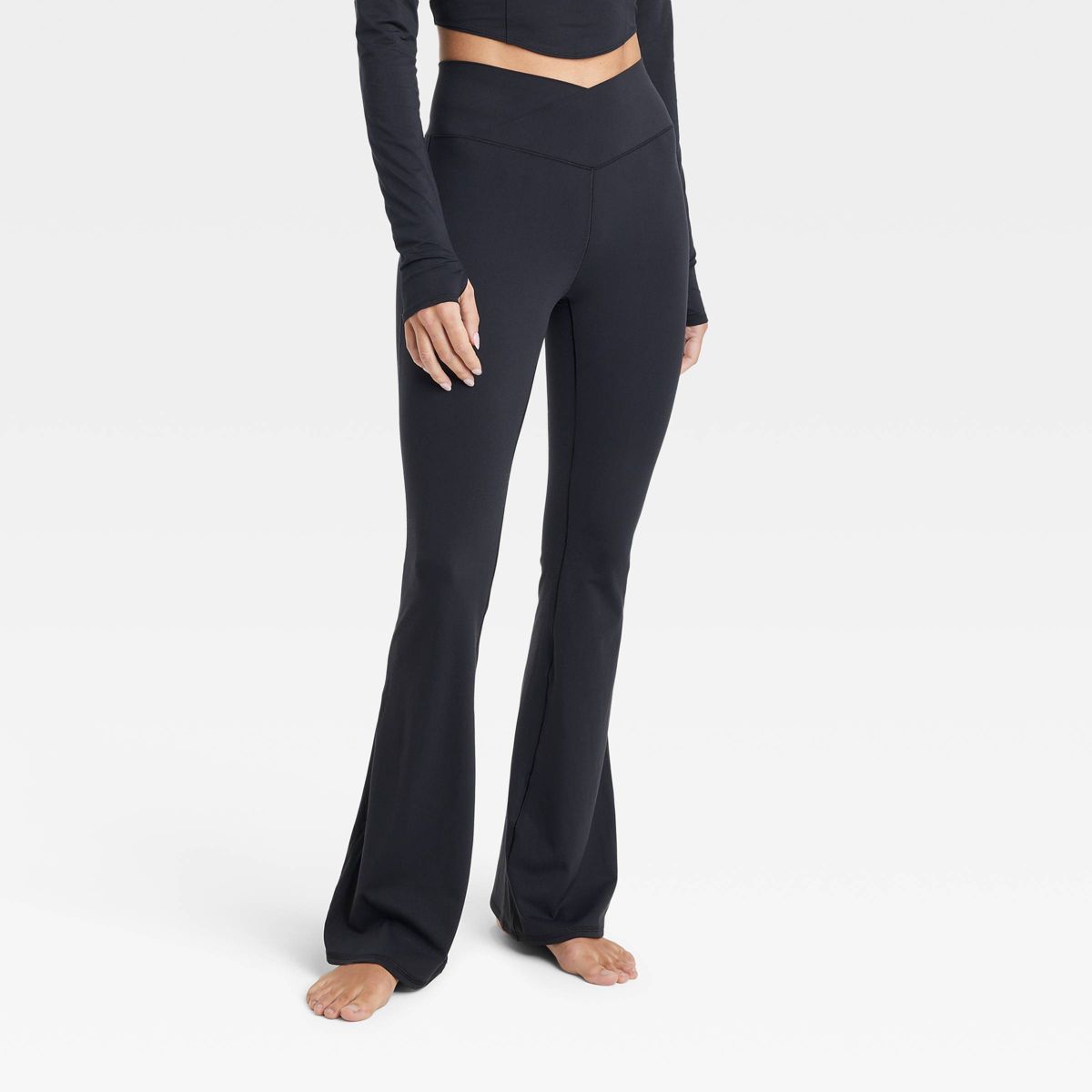 Women's Crossover Waistband Split Flare Leggings - JoyLab™ | Target