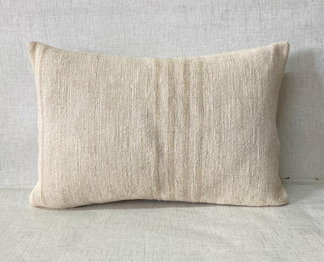 Hemp Pillow, 16x24 Turkish Hemp Pillow, Bohemian Hemp Pillow, Sofa Throw Pillow, Boho Sham Cover,... | Etsy (US)