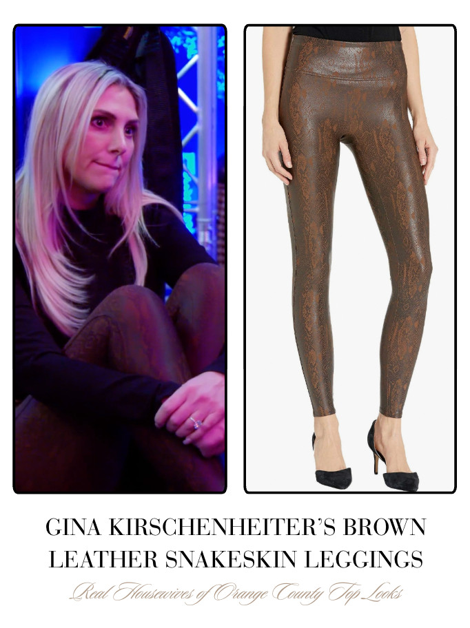 Gina Kirschenheiter's Brown Leather Snakeskin Leggings 

 