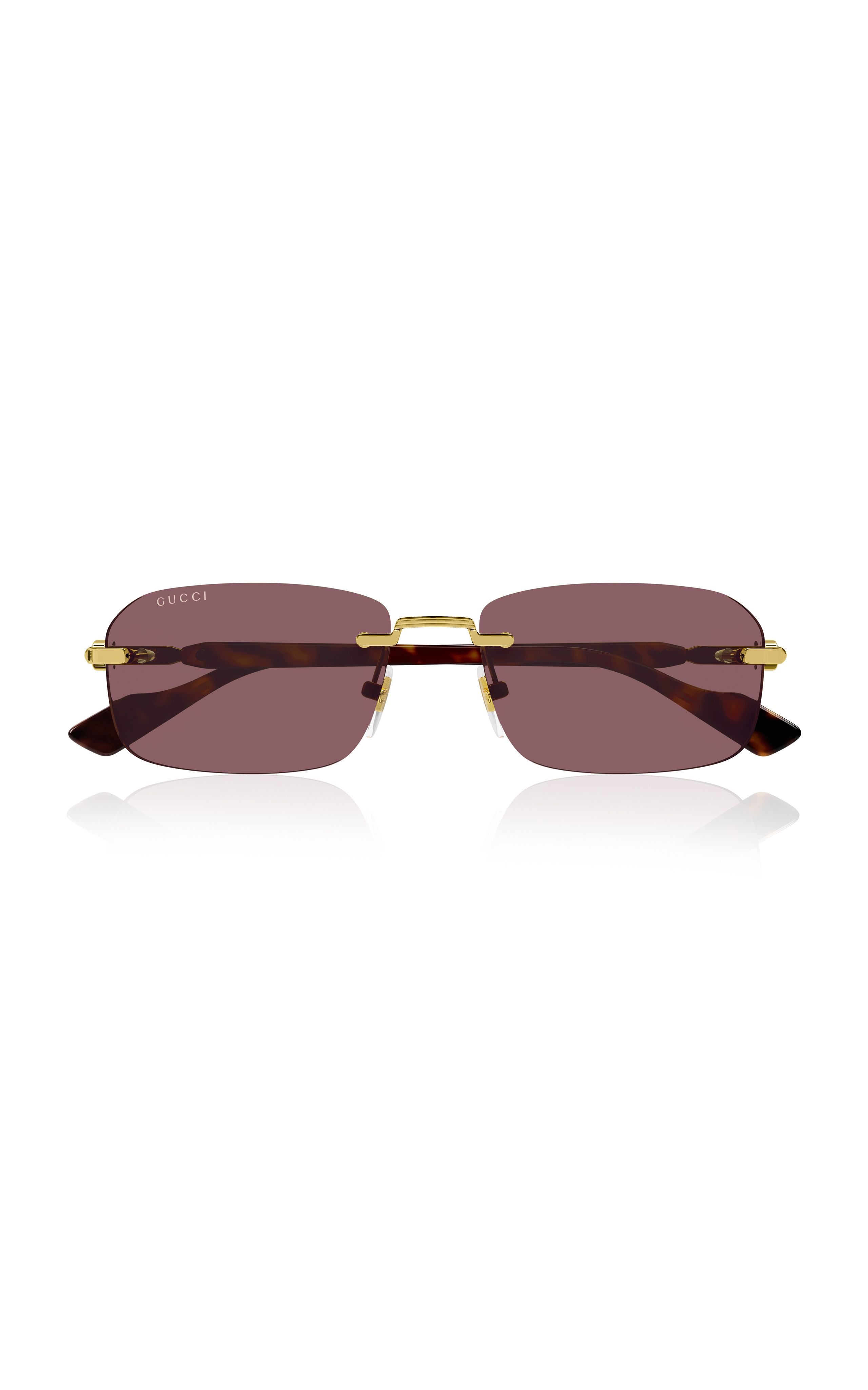 Rectangular-Frame Metal Sunglasses | Moda Operandi (Global)