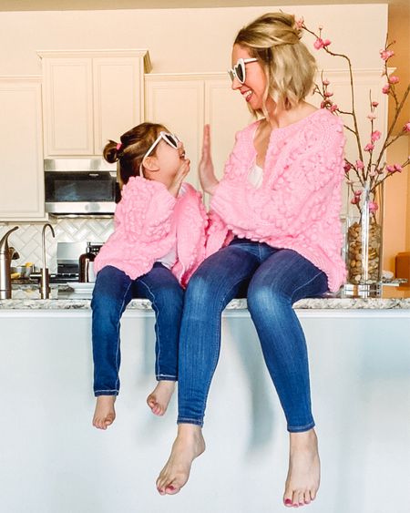 Valentine’s Day outfits 

Sweaters true to size - if you’re tall I’d size up for sleeve length 

Valentine’s Day 
Matching outfits 
Sweater 
Pink sweater 
Cardigan sweater 

#ltksalealert

#LTKfamily #LTKSeasonal #LTKkids