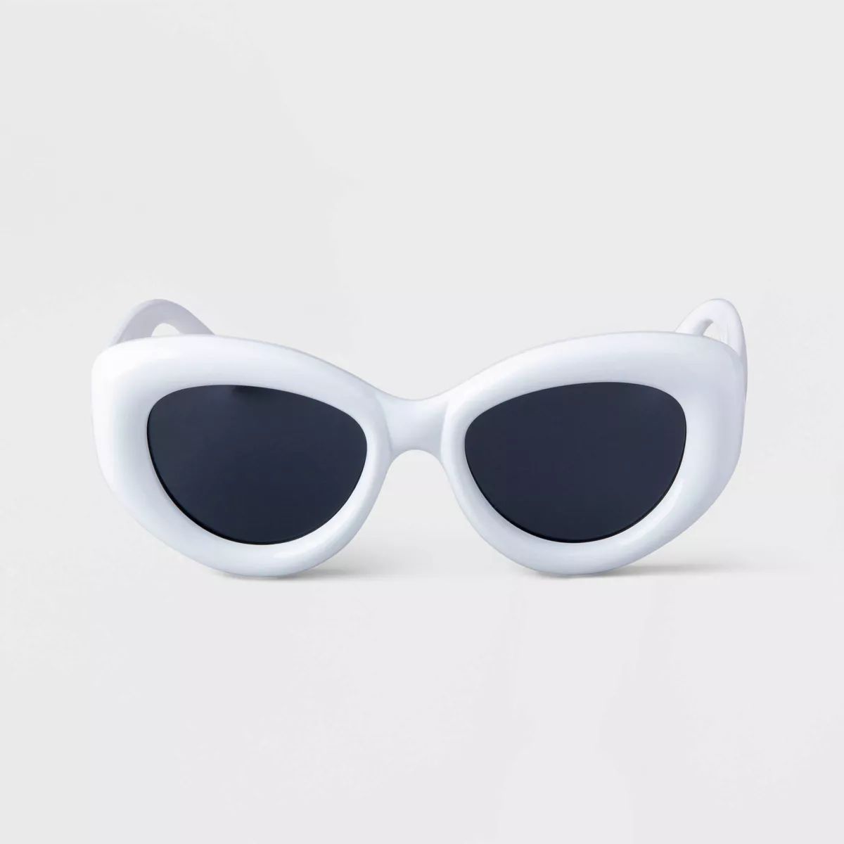 Women's Bubble Round Cateye Sunglasses - A New Day™ White | Target