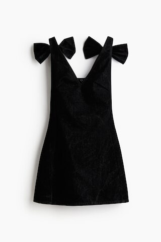 H & M - Bow-Detail Mini Dress - Black | H&M (US + CA)