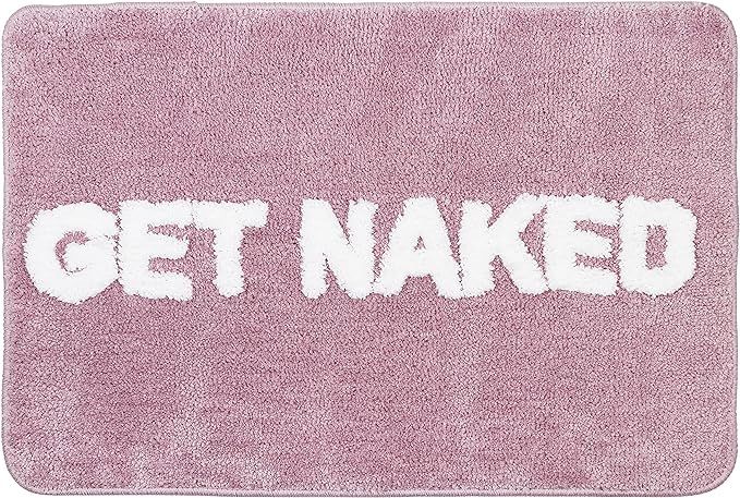 Get Naked Bath mat Pink Blush Pink Bathroom Accessories Cute Fun Bath mat Cool Bathroom Stuff Fun... | Amazon (US)
