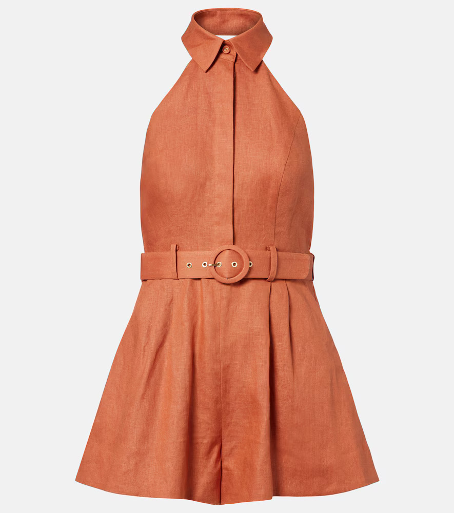 Zimmermann Awaken belted linen romper | Mytheresa (US/CA)