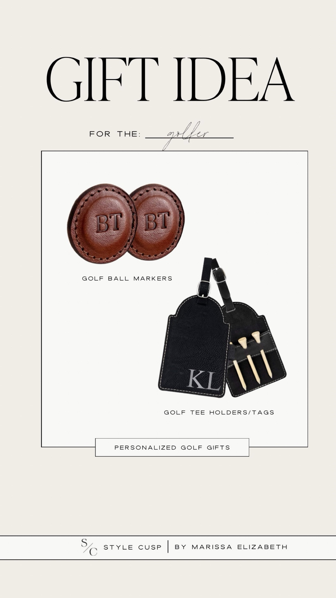 Gift Idea 🎁 for the golfer 
Personalized Golf Markers & Tee Holders/Tags ⛳️ 

Amazon find, small business support, sentimental gift, personalized gift, gift for boss, gift for guy, gift for men, stocking stuffers 

#LTKMens #LTKTravel #LTKGiftGuide