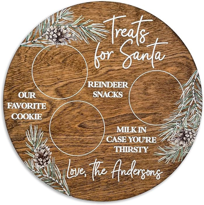 Cookies for Santa Plate | Personalized Gift | Christmas Cookie Platter | Santa Plate | Round Wood... | Amazon (US)