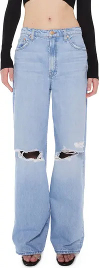 MOTHER SNACKS! The Fun Dip Distressed High Waist Puddle Wide Leg Jeans | Nordstrom | Nordstrom