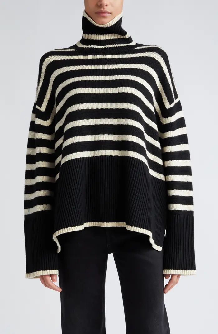 Stripe Wool Blend Turtleneck Sweater | Nordstrom