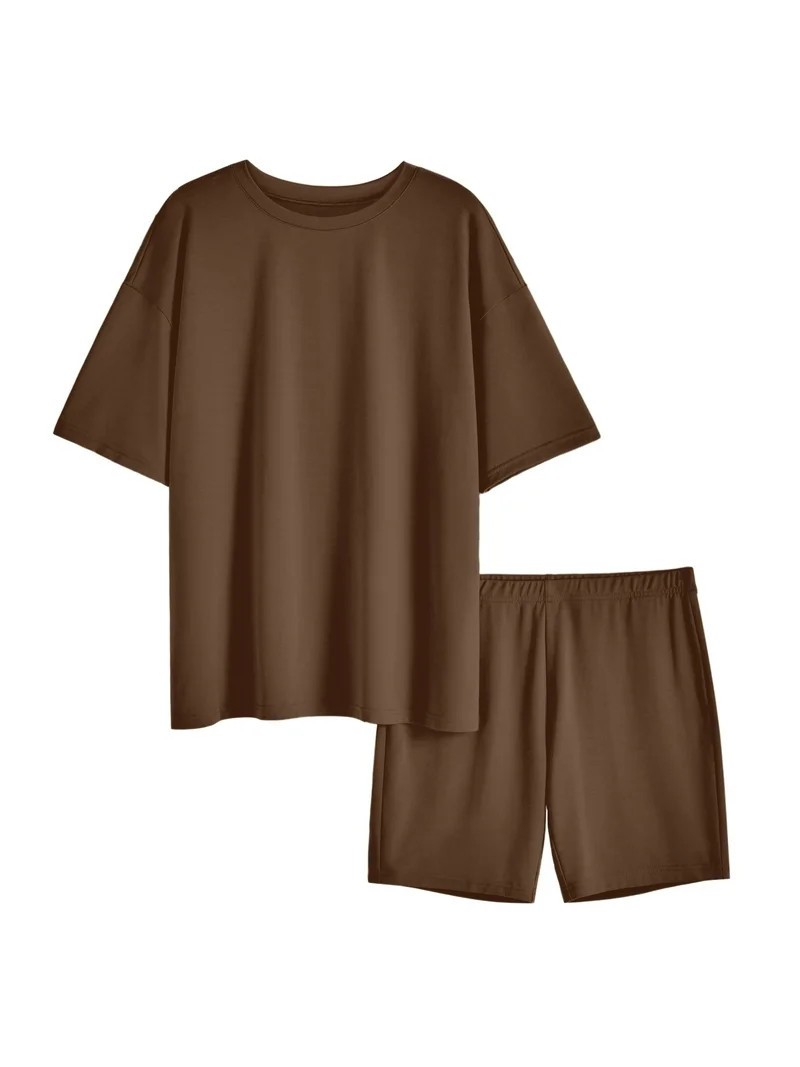 Visit the SUNBS Store(4.5)|610 SUNBS 2 Piece Outfit for Women Lounge Sets Oversized Tshirts Match... | Walmart (US)
