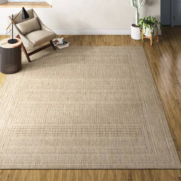 Camar Oriental Indoor/Outdoor Area Rug in Khaki | Wayfair North America