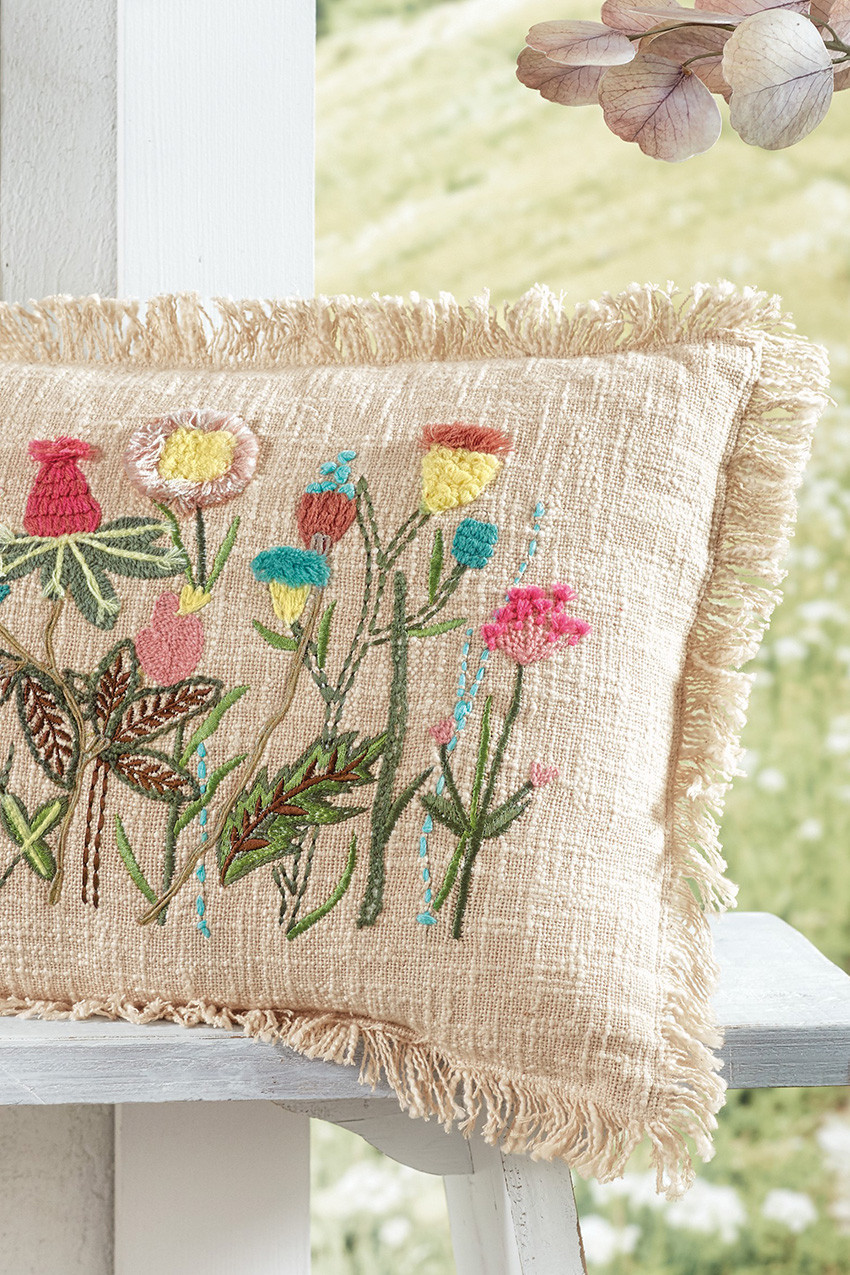 Floral Embroidered Pillow | Coldwater Creek