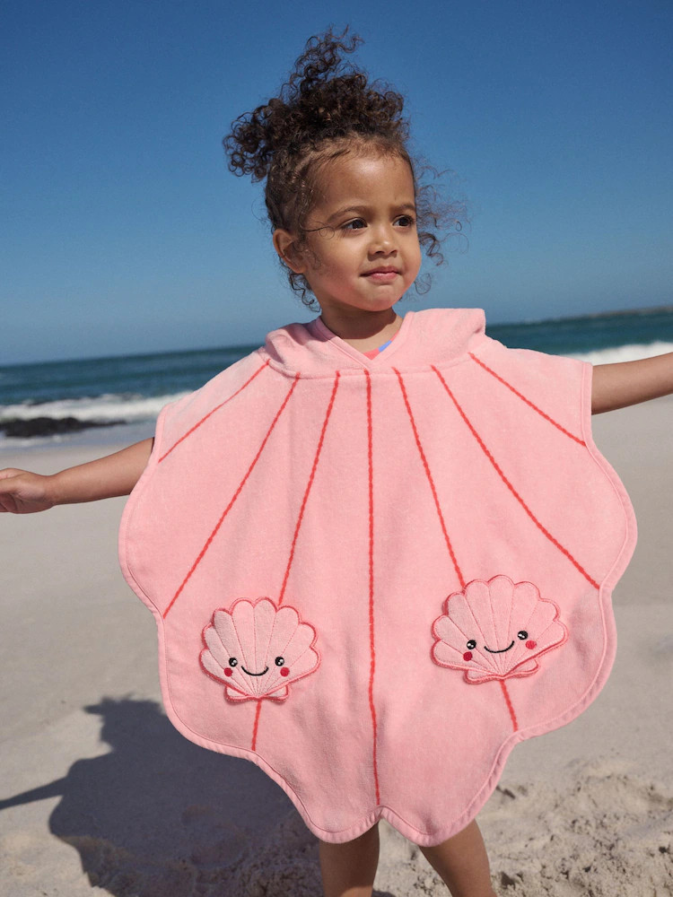 Pink Shell Towelling Poncho (9mths-10yrs) | Next US