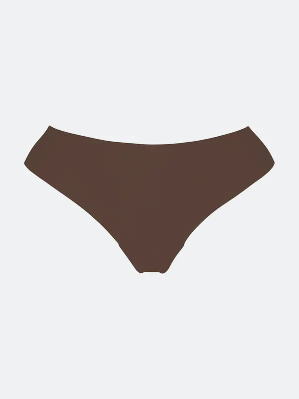 JIV ATHLETICS The Cameltoe Proof Mid Rise Thong - Brown - S | Verishop