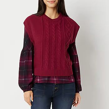 new!Frye and Co. Womens Crew Neck Sweater Vest | JCPenney