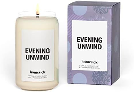 Homesick Premium Scented Candle, Evening Unwind - Scents of Valencia Orange, Melon, Moss, 13.75 o... | Amazon (US)