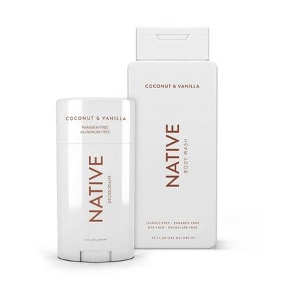 Native Coconut &#38; Vanilla Deodorant 2.65oz and Native Coconut &#38; Vanilla Body Wash 18oz - B... | Target