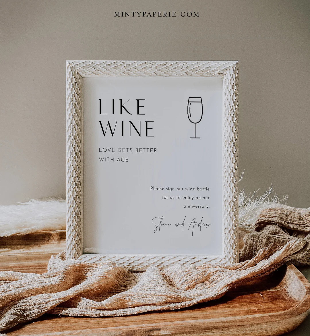 Wine Wedding Guestbook Sign Like Wine Love Gets Better With - Etsy | Etsy (US)