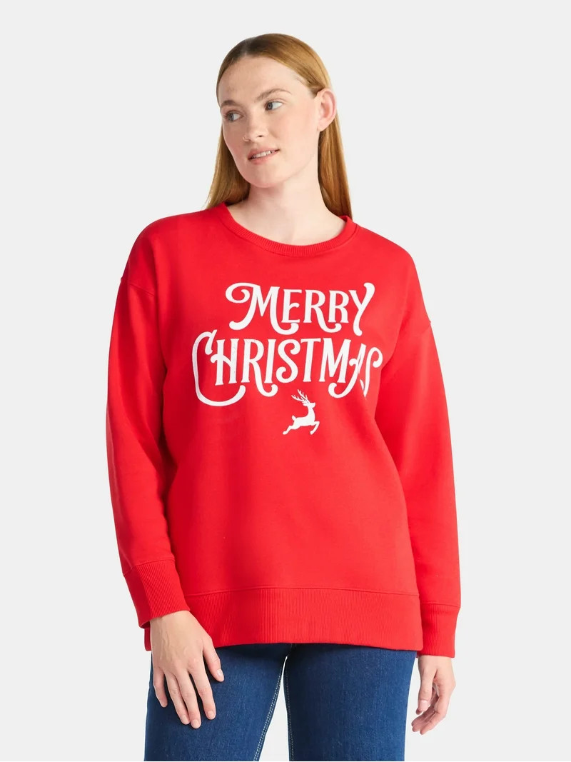 Women's Christmas Christmas Flair Graphic Fleece from Holiday Time, Sizes S-XXXL | Walmart (US)