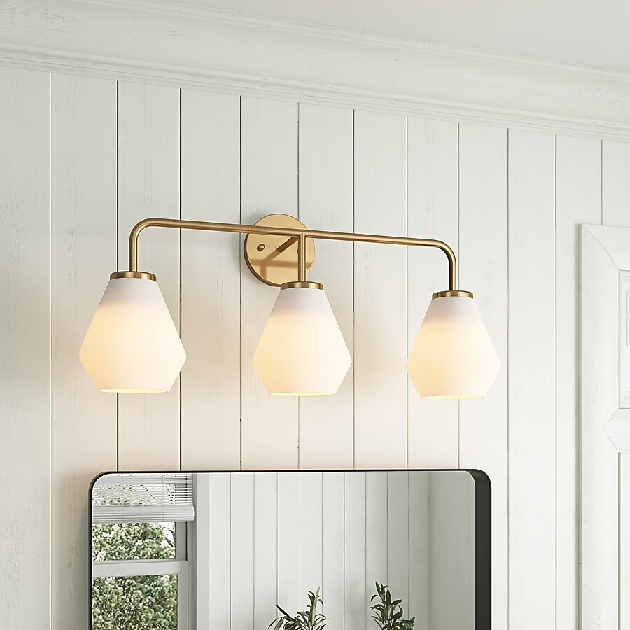 Aiwen 26.37-in 3 Light Gold Modern/contemporary Bathroom Vanity light Lowes.com | Lowe's