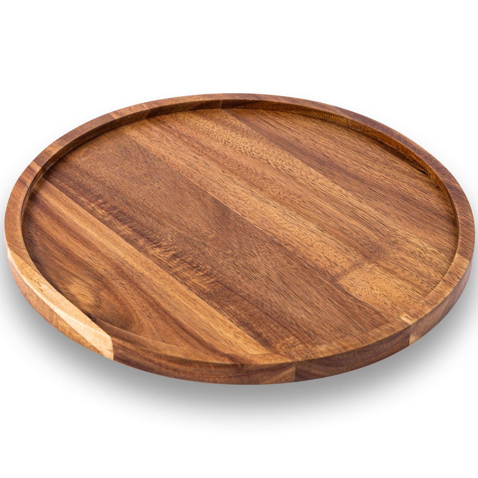 11.5 Inches Candle Holder Tray Home Decor, Round Wood Tray for Coffee Table, Small Wooden Serving... | Amazon (US)