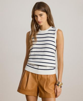 Lauren Ralph Lauren Womens Sleeveless Striped Sweater | Macy's