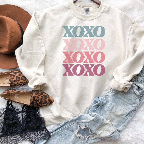 XOXO Valentines Day Sweatshirt Valentines Day Sweatshirt | Etsy | Etsy (US)