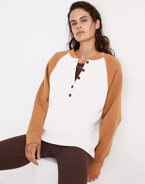 MWL Betterterry Henley Sweatshirt in Colorblock | Madewell