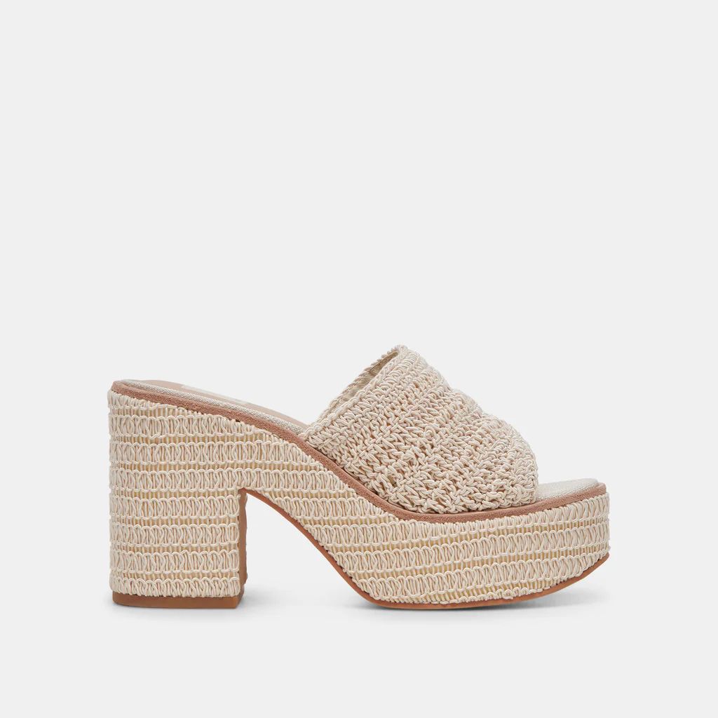 LADIN HEELS IVORY WOVEN | DolceVita.com