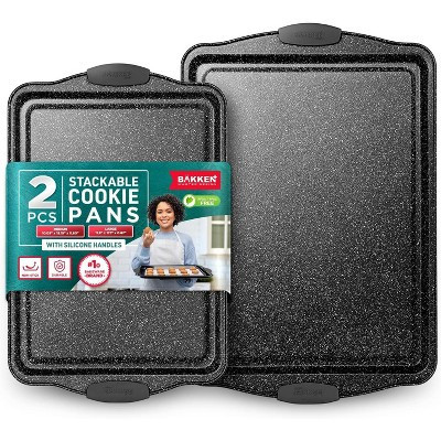 BAKKEN Nonstick Baking Sheets, Set of 2, Carbon Steel, Medium and Large, Red Handles | Target