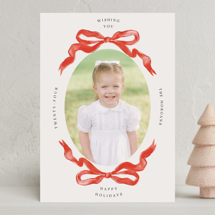 "Gibson" - Customizable Holiday Photo Cards in Green by Pati Cascino. | Minted