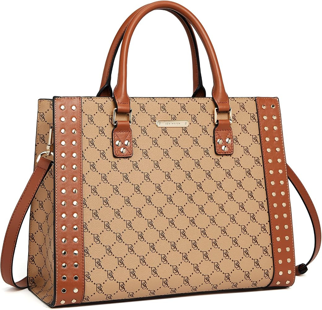 BOSTANTEN Women Leather Handbags Concealed Carry Purses Top Handle Satchel Shoulder Bag Work Tote | Amazon (US)