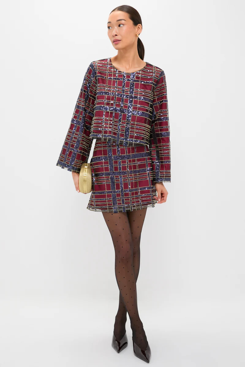 Sequin Plaid Maxine Top | Tuckernuck (US)